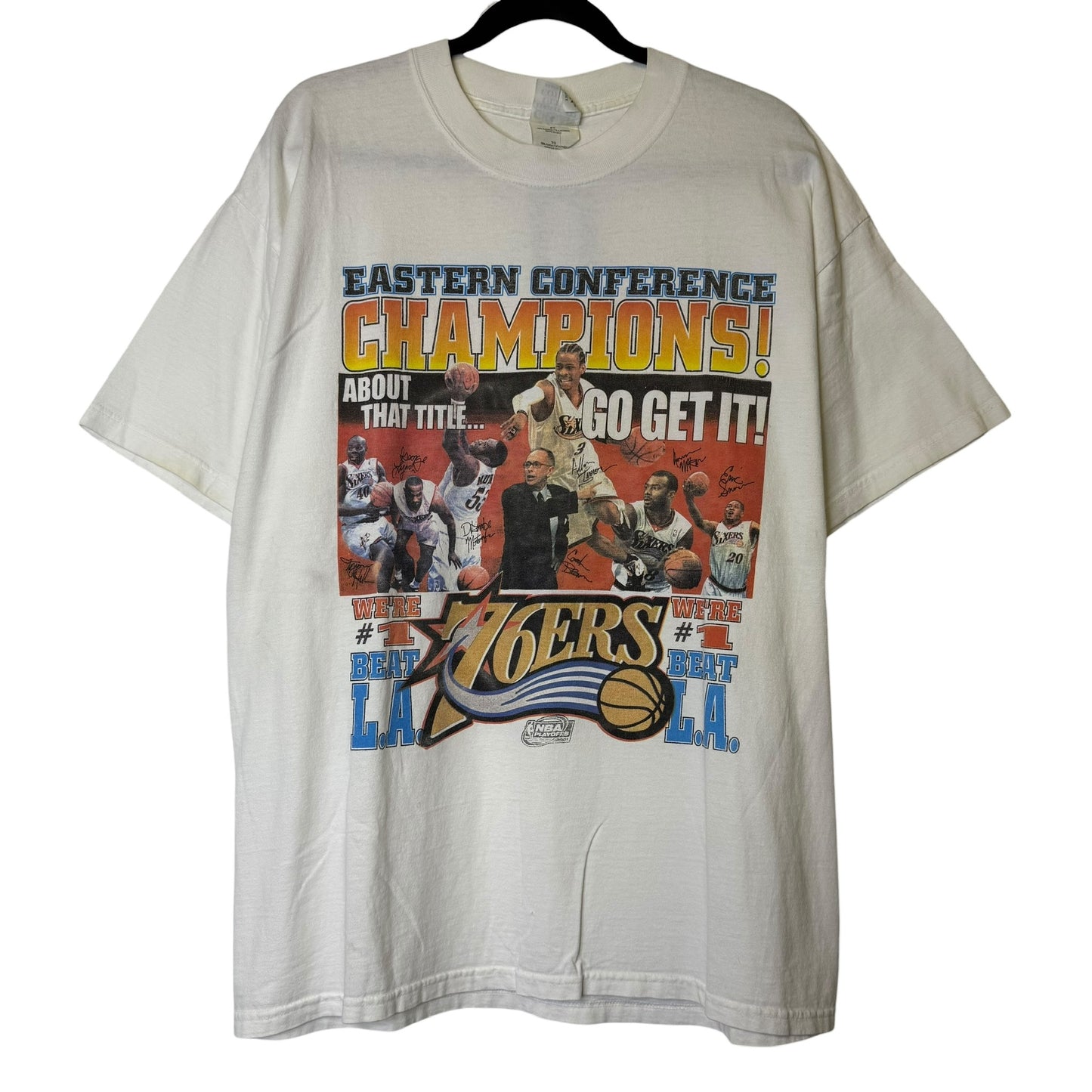 2001 Allen Iverson Philadelphia 76ers T-shirt Sz XL (B1686)