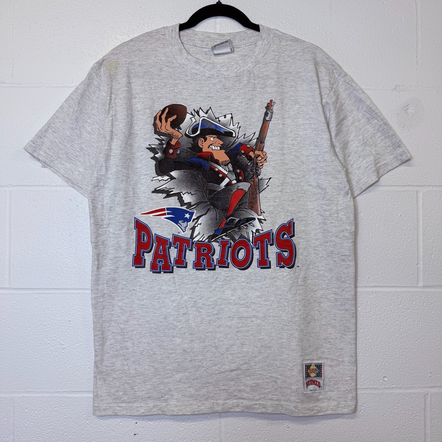 1993 New England Patriots Nutmeg Breakthrough T-Shirt Sz XL (B25447)