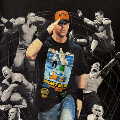 2000s John Cena Can't See Me WWF T-shirt Sz L (B1657)