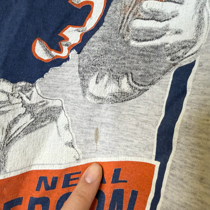 90s Chicago Bears Neal Anderson NFL Nutmeg Player Card T-shirt (B1613)