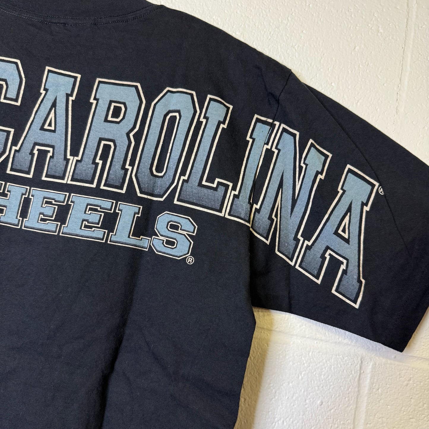 90s University of North Carolina Tar Heels Wauldron AOP T-shirt Sz L (B2588)