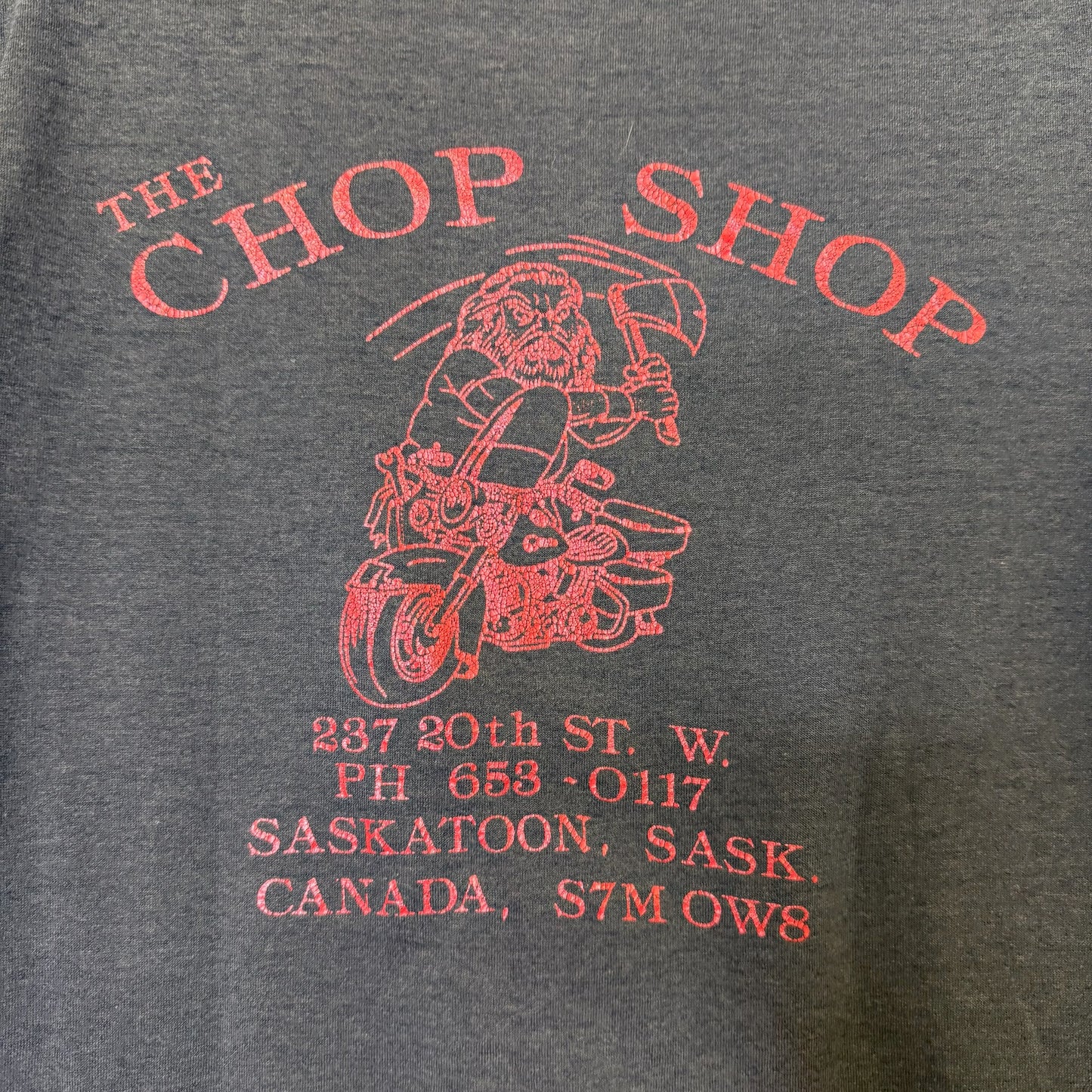 1989 Harley Davidson Chop Shop 3D Emblem T-Shirt Sz M (B471)