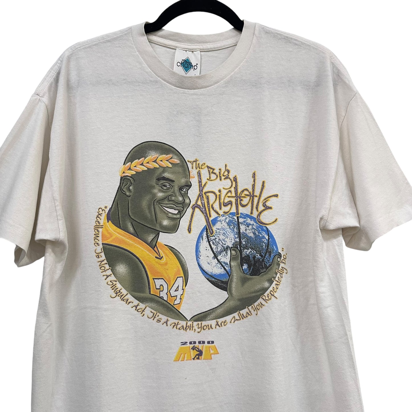 2000 Shaq Big Aristotle MVP T-shirt Sz L (L929)