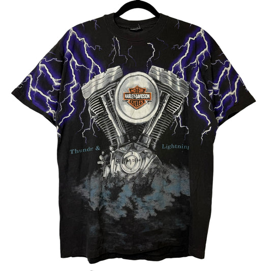 90s Harley Davidson Thunder & Lightning AOP T-Shirt (B2267)