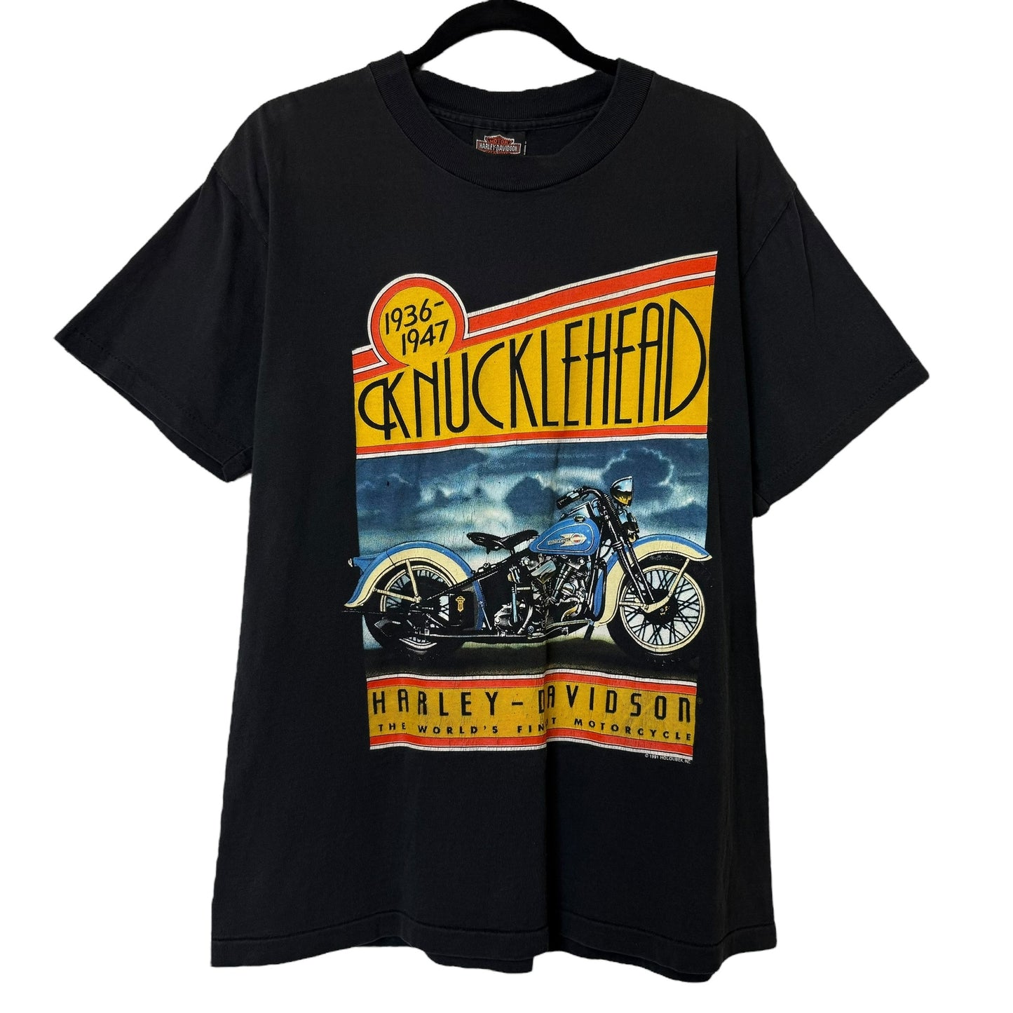 1991 Harley Davidson Knucklehead Milwaukee T-shirt Sz M (B618)
