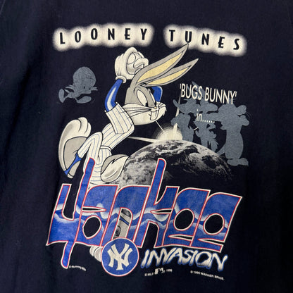 1996 Bugs Bunny New York Yankees MLB T-Shirt Sz L (B681)