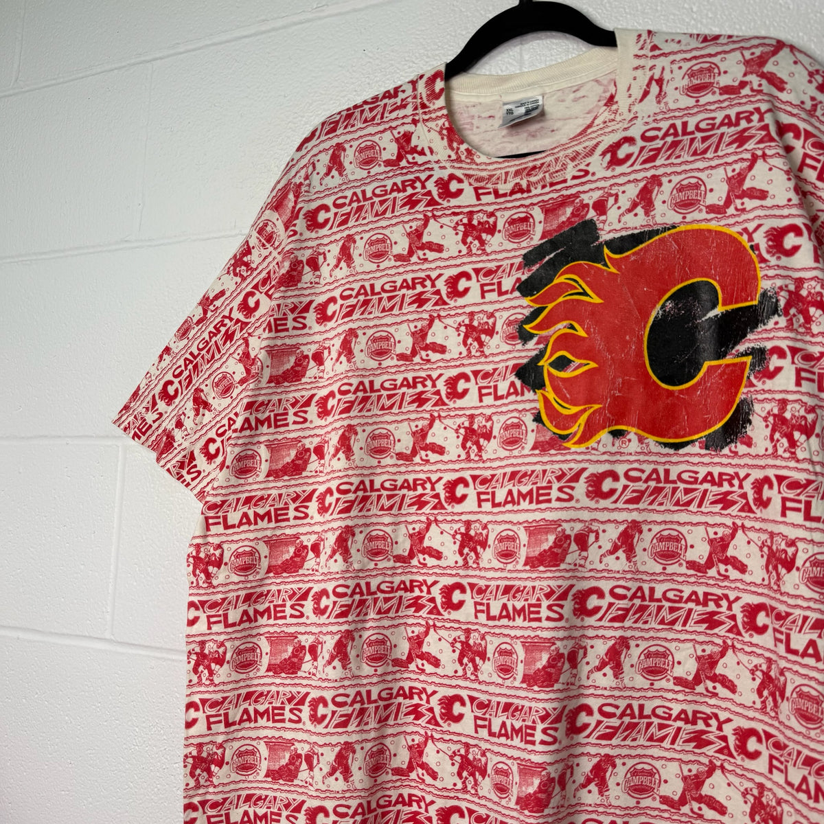 90s Calgary Flames NHL AOP T-Shirt Sz 2XL