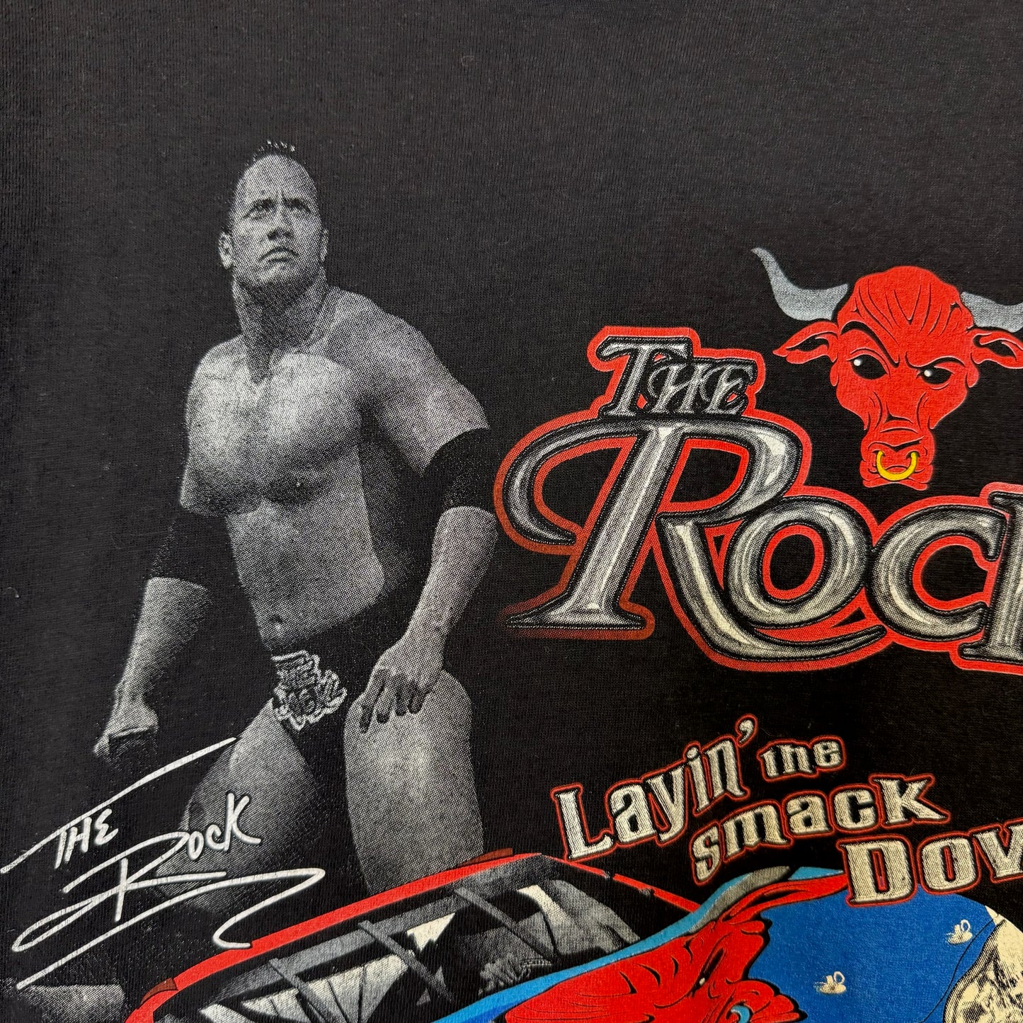 2000s The Rock NASCAR Racing WWF T-Shirt Sz L (B1167)
