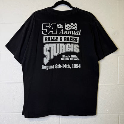1994 Sturgis Black Hills Rally T-Shirt Sz L (B1445)