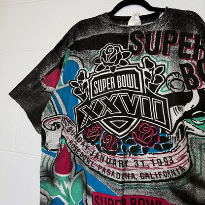 1993 Rose Bowl Super Bowl AOP NFL T-shirt Sz XL (B2313)