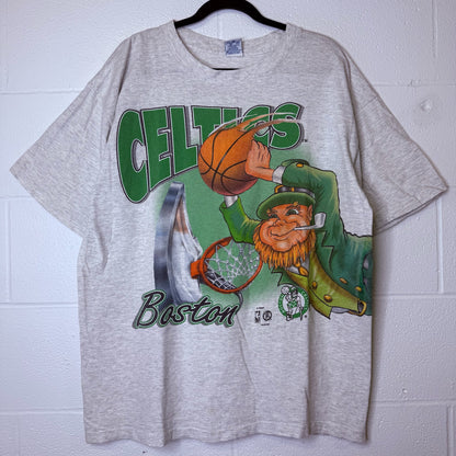 90s Boston Celtics Salem Wraparound NBA T-shirt Sz L (B2345)
