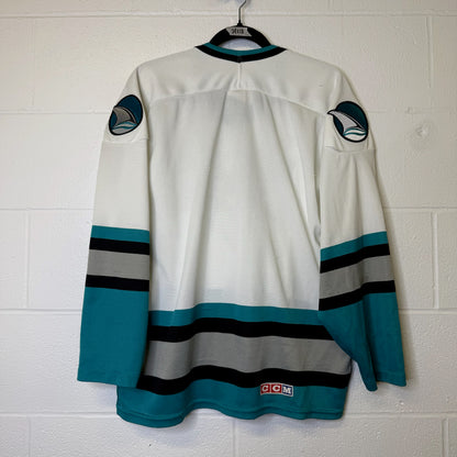 90s San Jose Sharks CCM NHL Hockey Jersey Sz L (B1805)