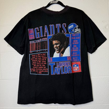 90’s Lawrence Taylor Player Card Nutmeg NFL New York Giants T-shirt Sz L (B1733)