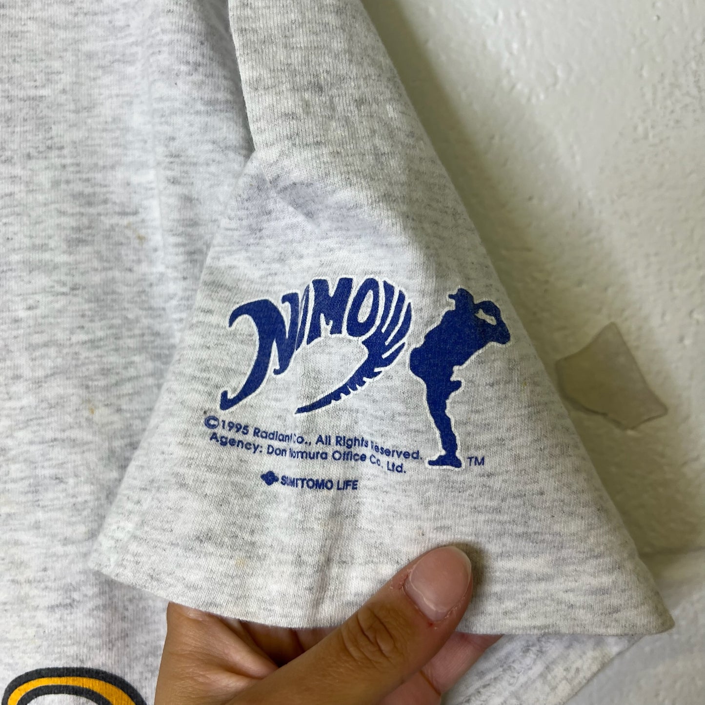 1995 Hideo Nomo LA Dodgers MLB T-shirt Sz L (B2434)