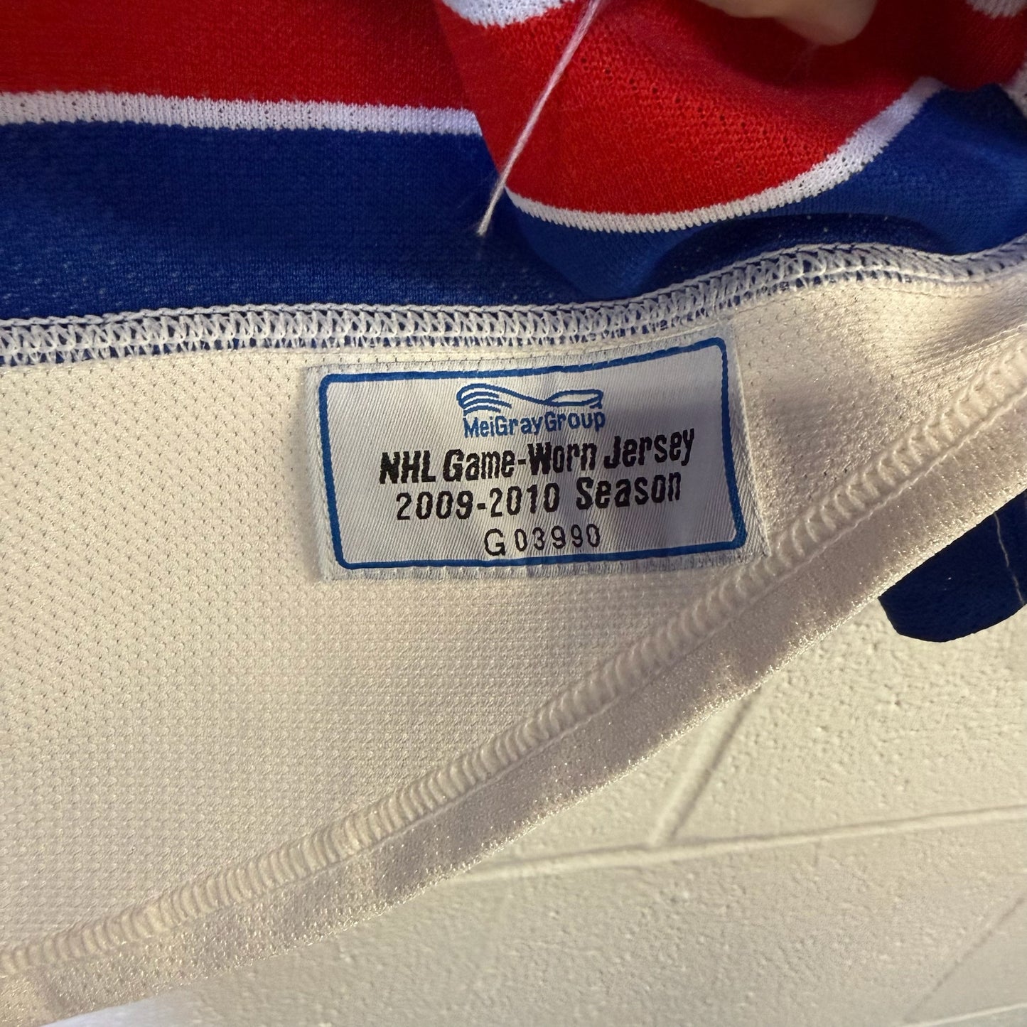 90s New York Rangers Hockey NHL Jersey Reebok Dale Byers Game Worn (B1980)
