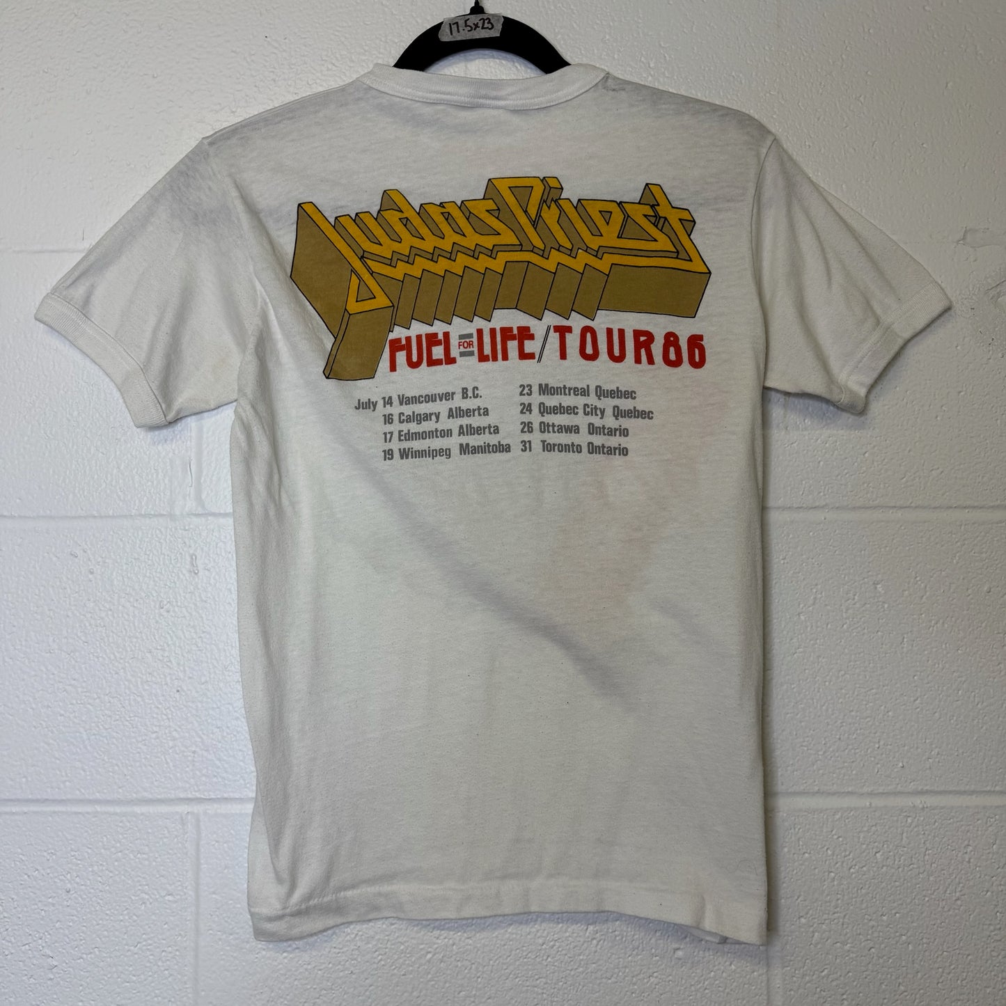 1985 Judas Priest Turbo Tour T-shirt Sz M (B1766)