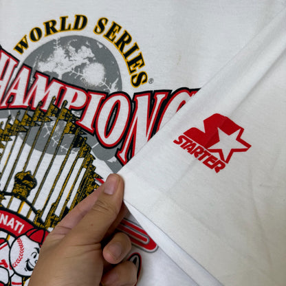 1990 Cincinnati Reds World Series Champions MLB T-Shirt Sz L (B2871)