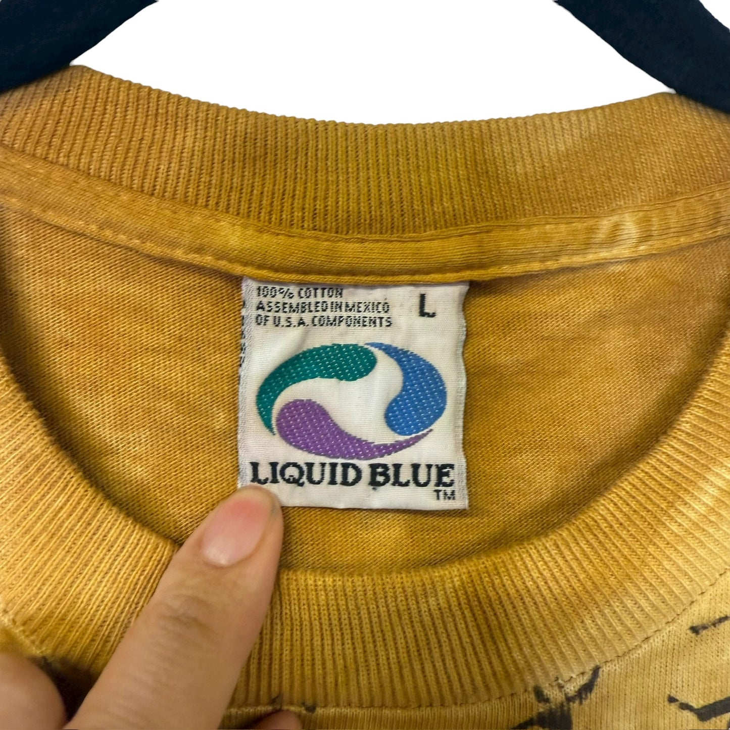 1995 Liquid Blue Snake AOP T-Shirt Sz L