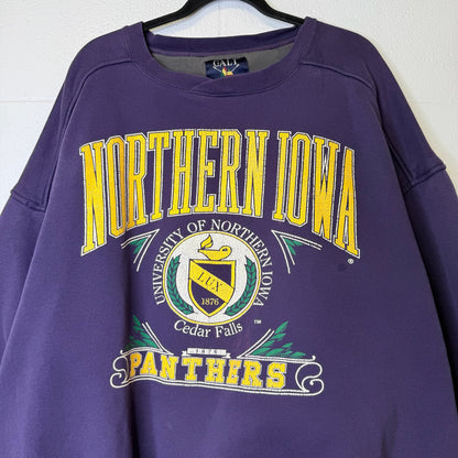 90s Northern Iowa Panthers College Crewneck Sz XL (B1514)