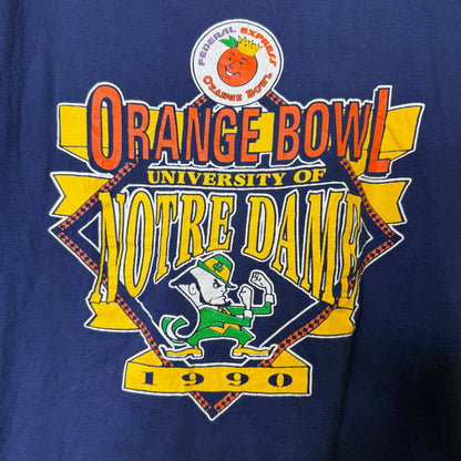 1990 Notre Dame Fighting Irish NCAA T-Shirt Sz L (B2152)