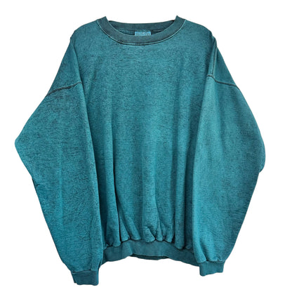 90's R.U. Decent Teal Stonewash Crewneck Sz XL (A5847)