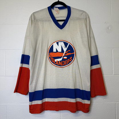 80s New York Islanders Sandow Knit Hockey NHL Jersey Sz M (B1801)