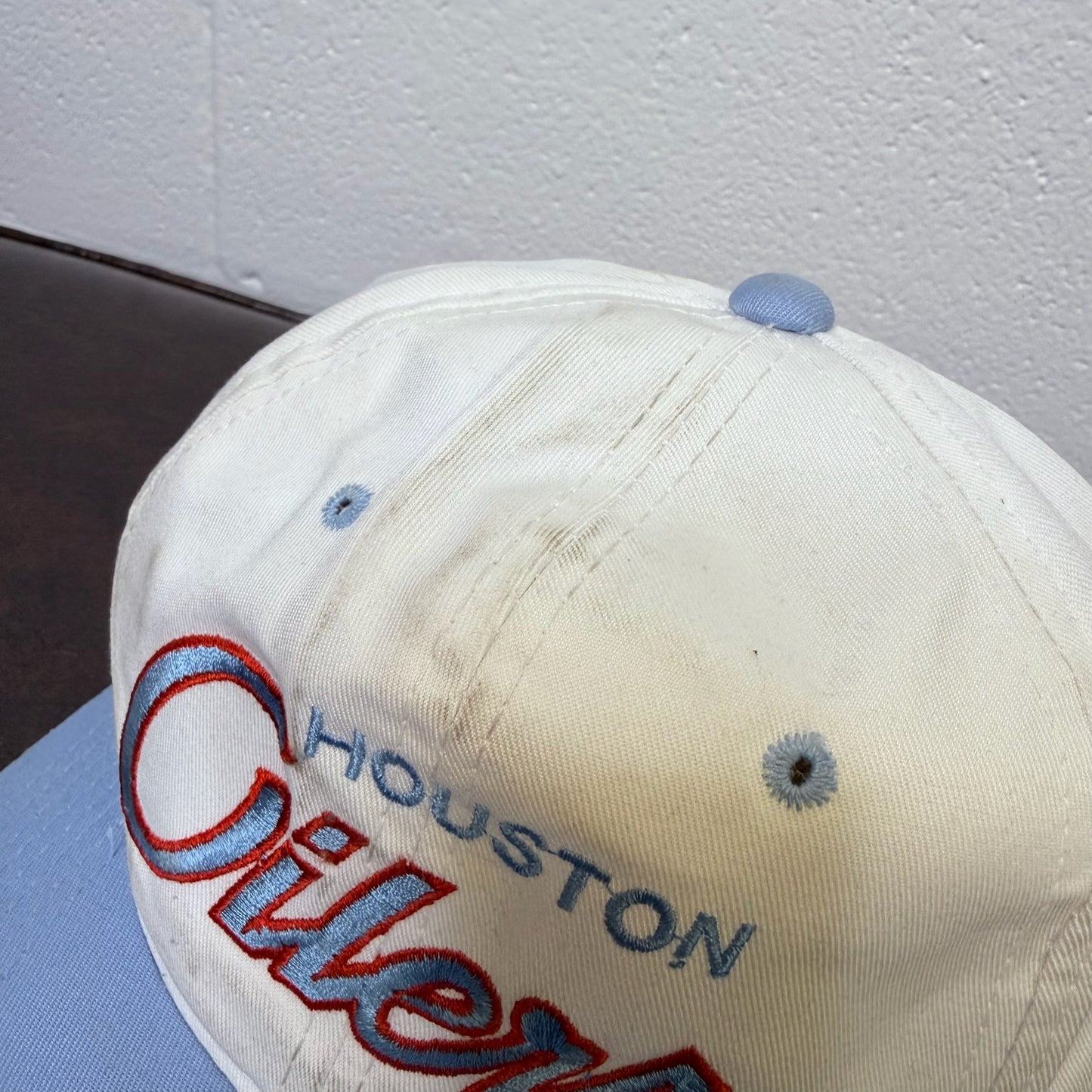 90s Houston Oilers Sports Specialties Script Snapback Hat