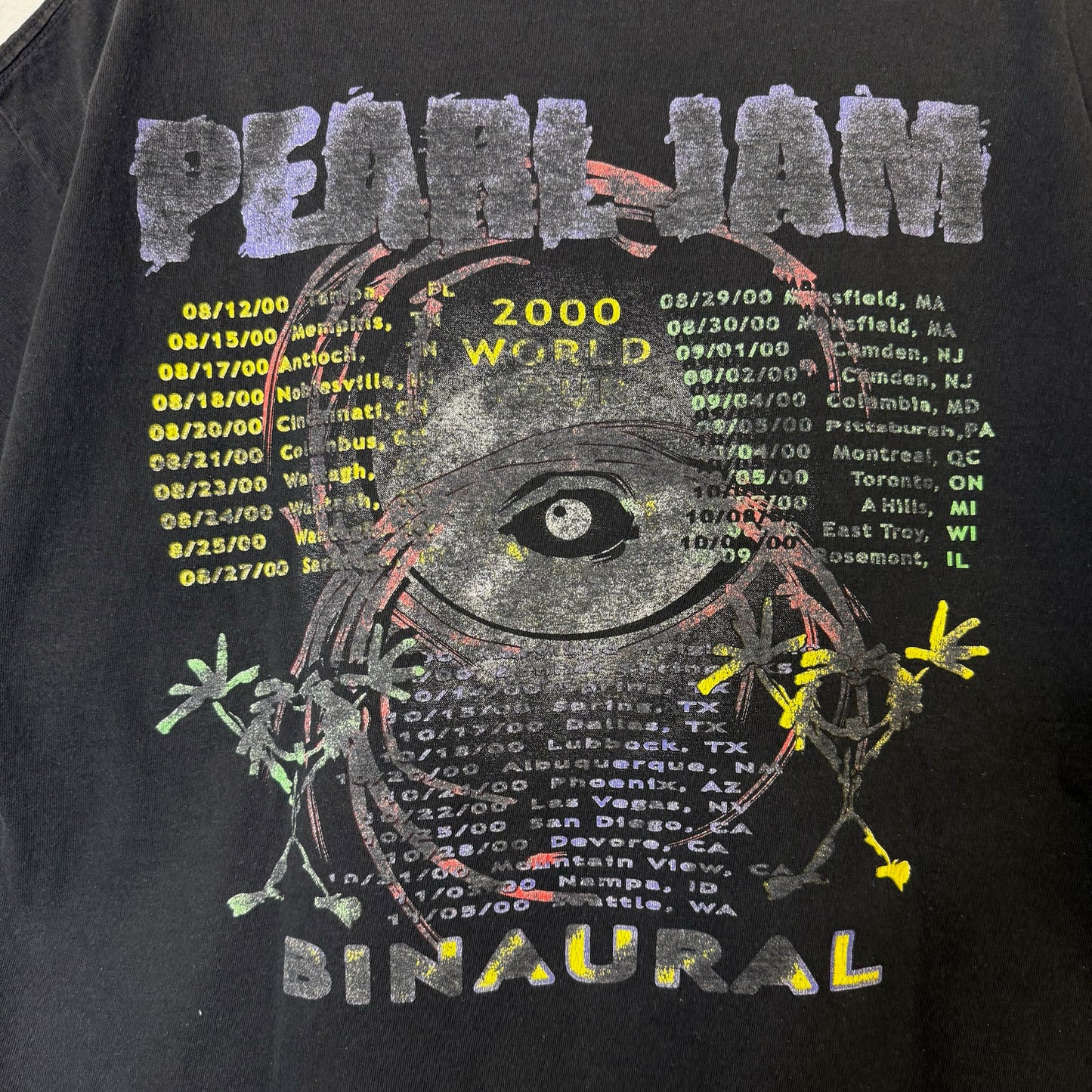 2000 Pearl Jam Binaural Tour T-shirt Sz XL