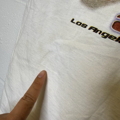 2000 Los Angeles Lakers Kobe Shaq NBA Finals T-Shirt Sz L (B2812)