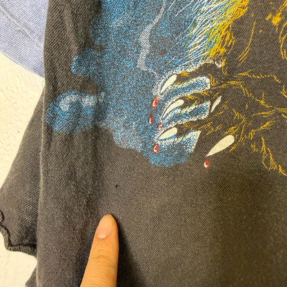 80s Ozzy Osbourne Bark at the Moon Raglan T-shirt Sz M (B375)