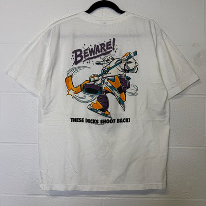 FIRST MEASUREMENT 90's Mighty Ducks T-Shirt Sz L (B2938)