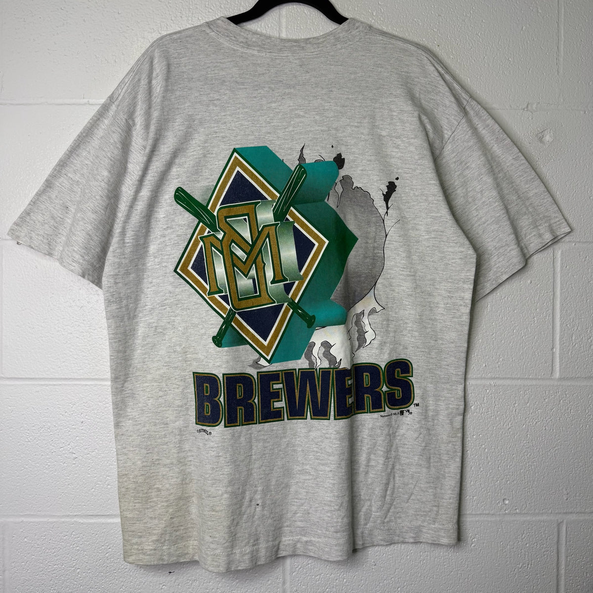 90s Milwaukee Brewers MLB Nutmeg Breakthrough T-Shirt Sz L