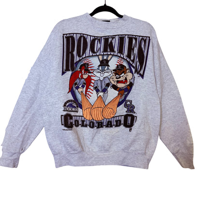 90s Colorado Rockies Looney Tunes NFL Crewneck Sz XL (B2468)