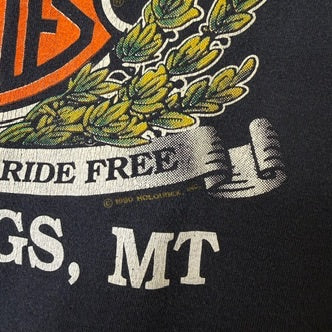 1991 Harley Davidson Billings Montana T-Shirt Sz L (B1410)