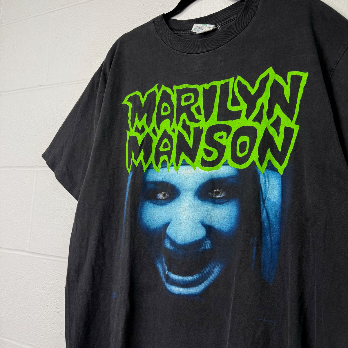90s Marilyn Manson Blue Face Band T-Shirt Sz XL