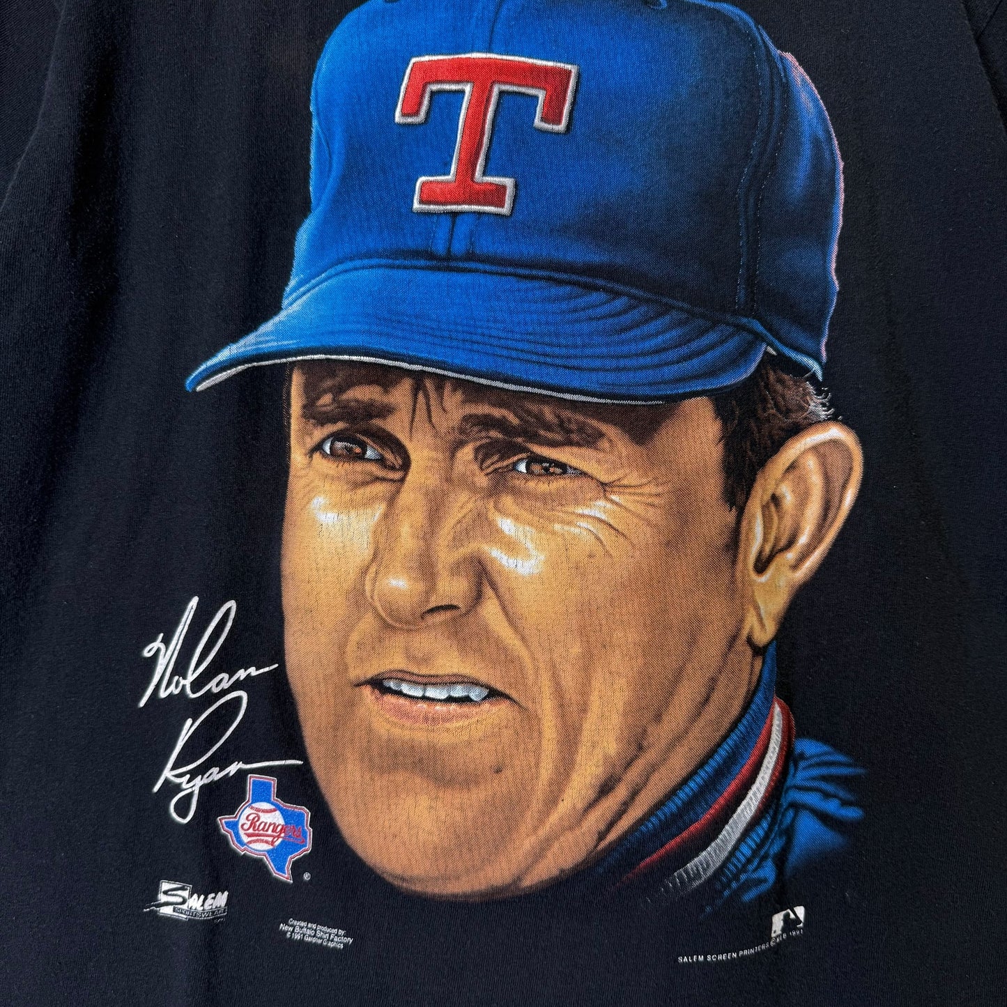 1991 Nolan Ryan Texas Rangers Salem MLB T-shirt (4254)