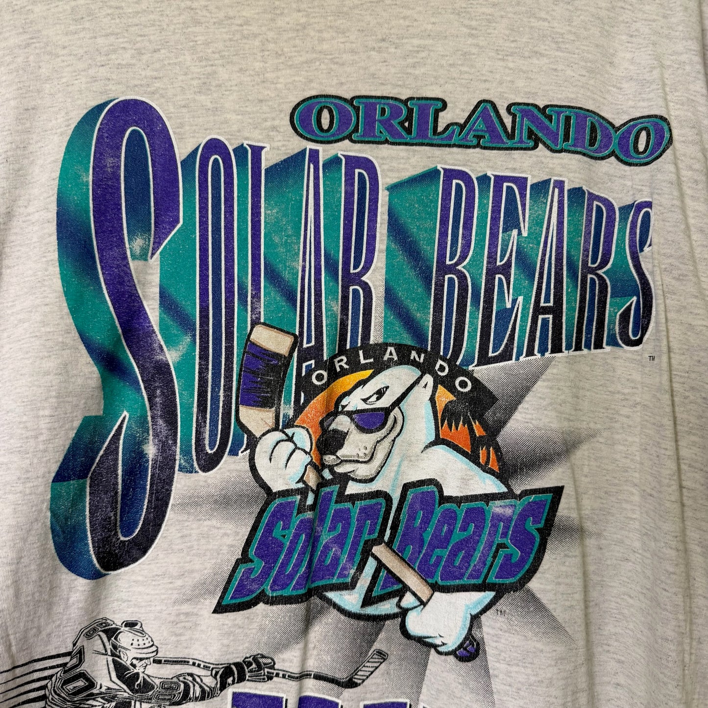 90's Orlando Solar Bears Hockey T-shirt Sz L (B666)