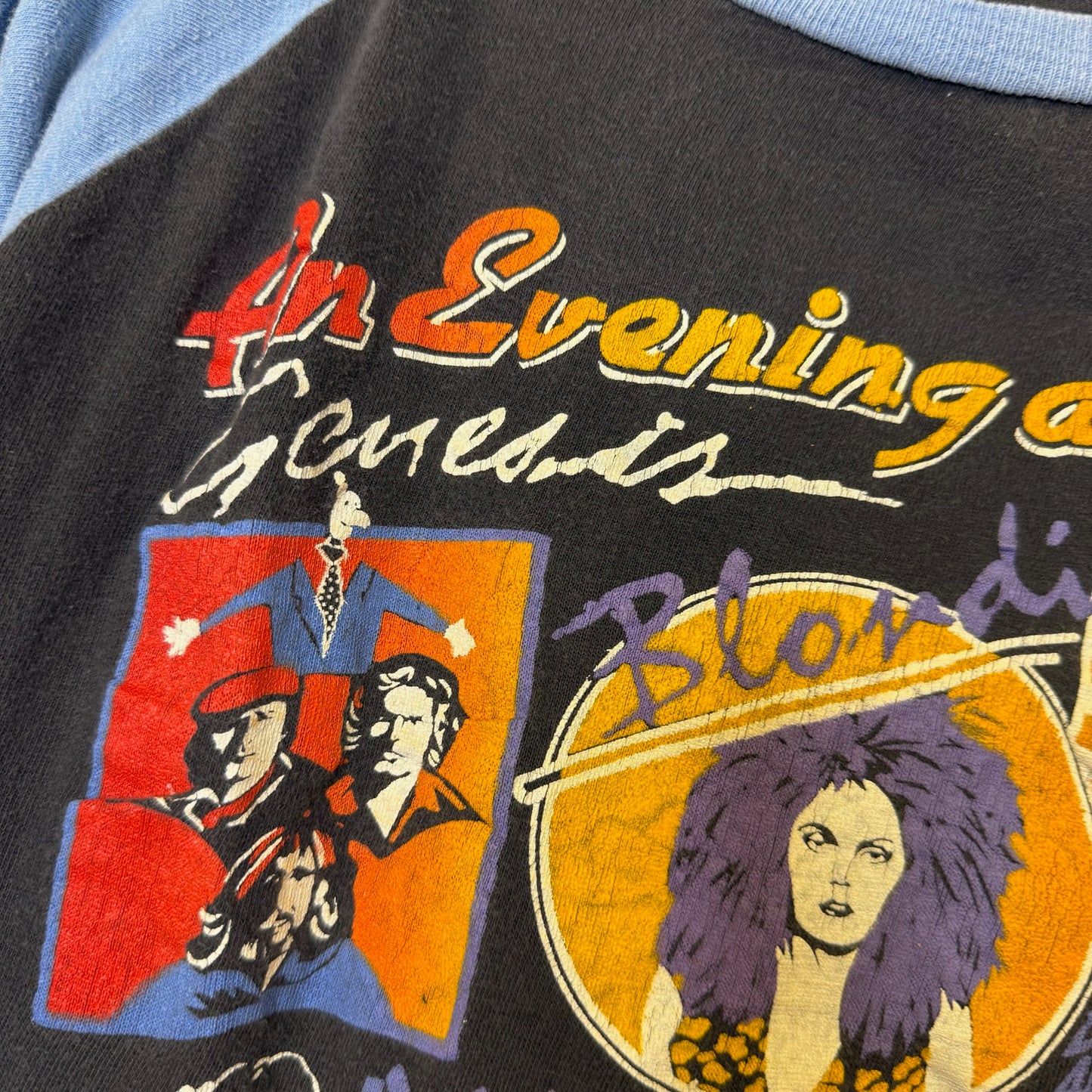 1982 Genesis & Blondie JFK Jam Concert Shirt Sz M (B418)