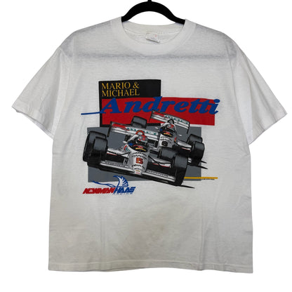 1993 Mario Andretti Formula 1 T-Shirt  Sz L (B2981)