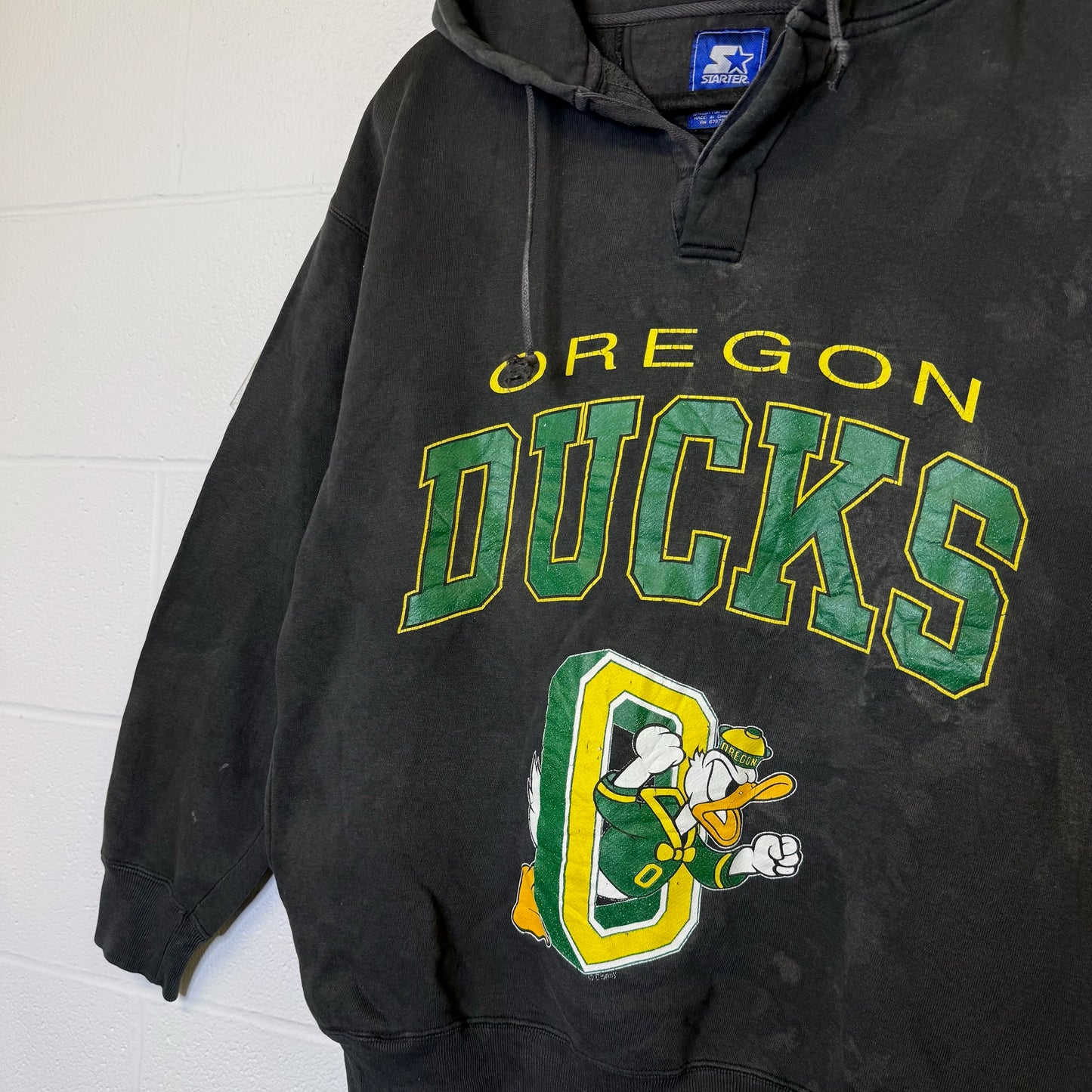 90s Oregon Ducks NCAA Starter Hoodie Sz L (B2464)