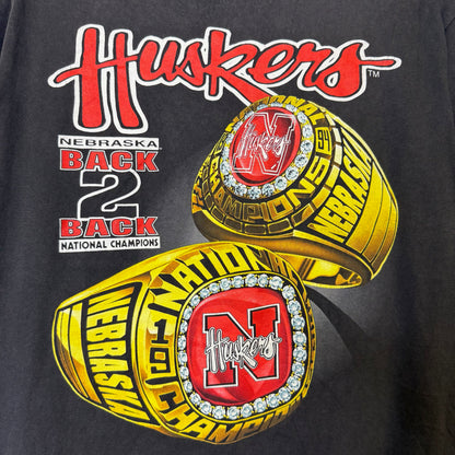 90's Nebraska Cornhuskers Rings NCAA T-Shirt Sz L (B2158)