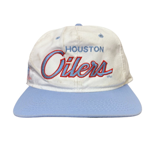 90s Houston Oilers Sports Specialties Script Snapback Hat