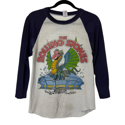 1981 Rolling Stones Tour T-Shirt Raglan Sz M (B1749)