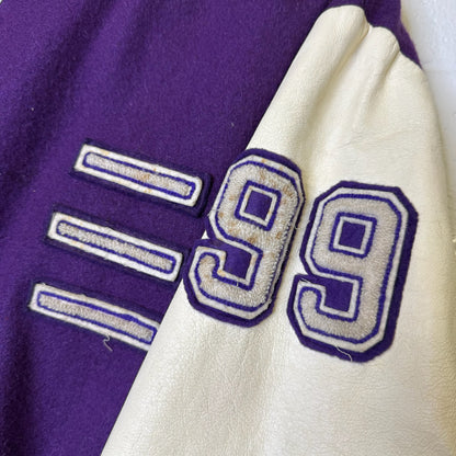 90's Esprit Canada Letterman Leather/wool Jacket Sz L