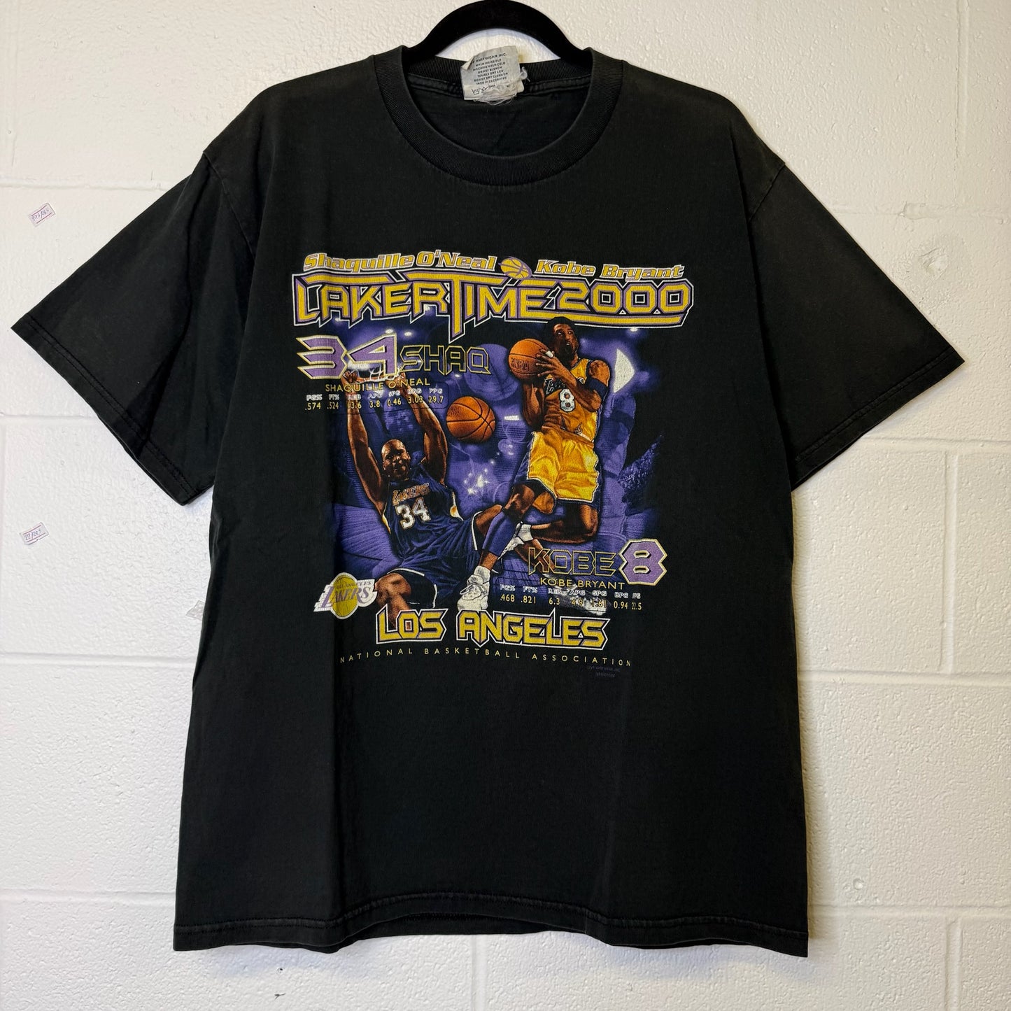 90's LA Lakers Kobe Bryant NBA T-Shirt Sz L (B2577)