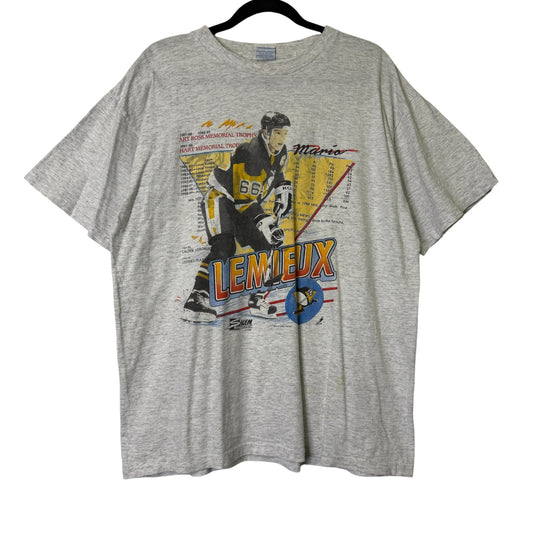 1990 Mario Lemieux Pittsburgh Penguins NFL Salem T-shirt Sz XL (B672)