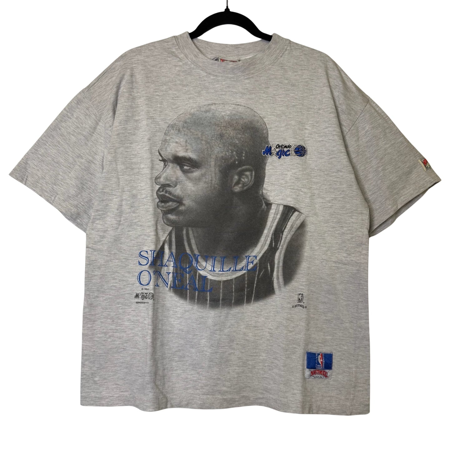 90's Orlando Magic Shaq Nutmeg NBA T-shirt Sz L (B2369)