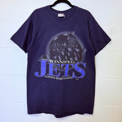 90s Winnipeg Jets NHL T-shirt Sz M (B2460)