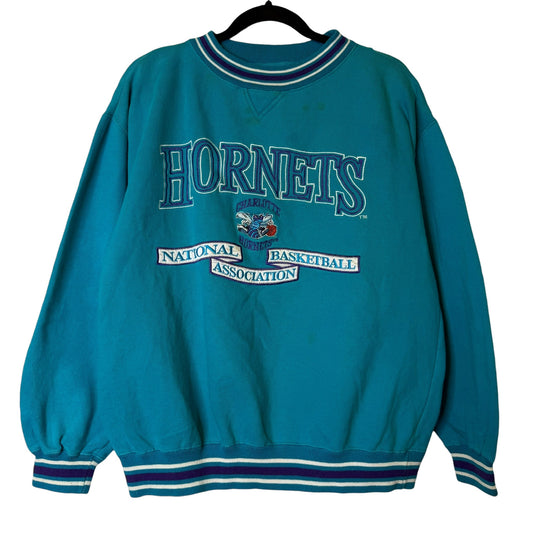 90's Charlotte Hornets Crewneck Sz L (B1925)