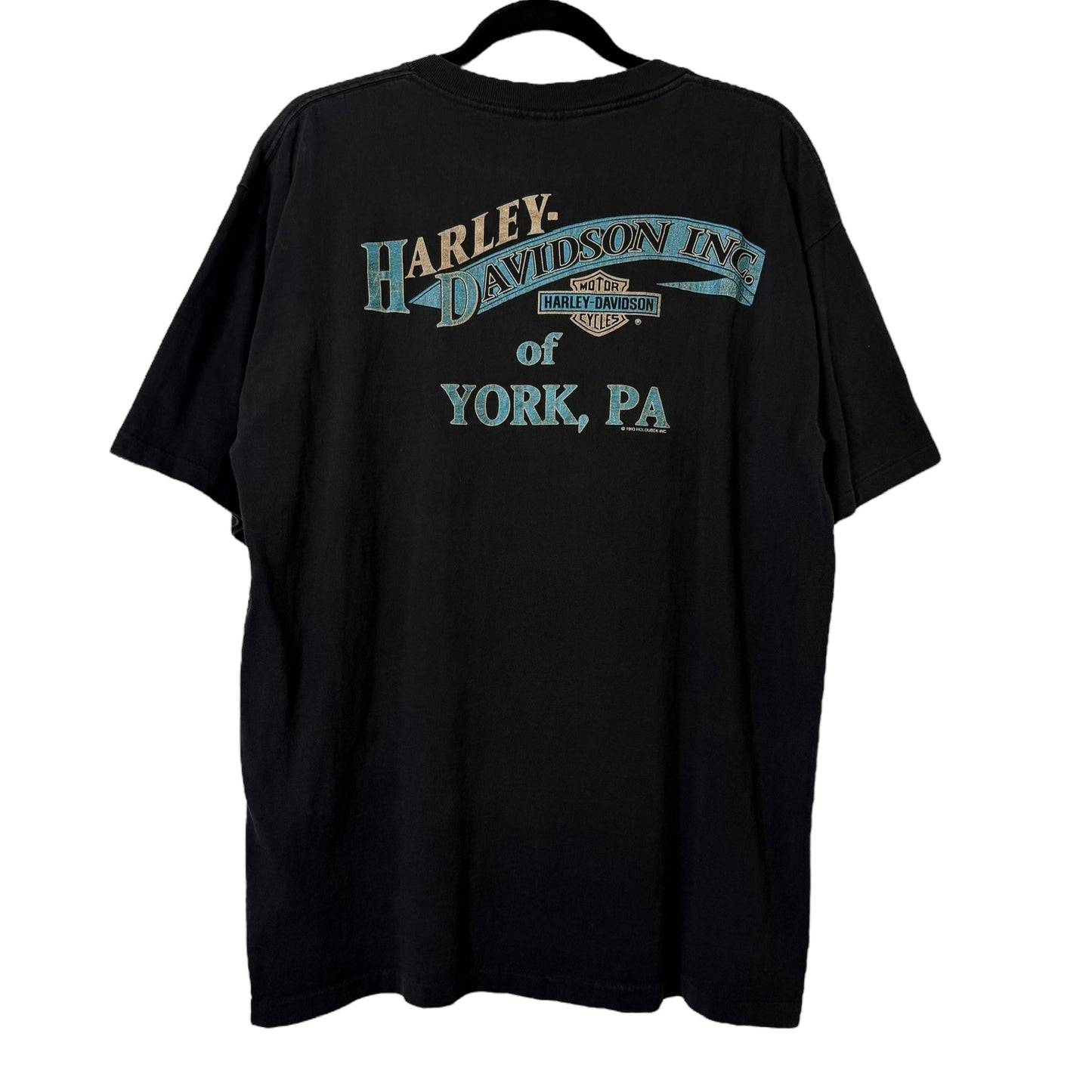 1993 Harley Davidson York PA Wolf T-shirt Sz L (B205)
